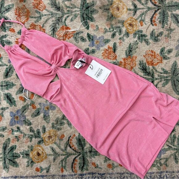 Hello Molly Dresses & Skirts - Hello Molly Halter Mini Dress Pink Sparkle NWT